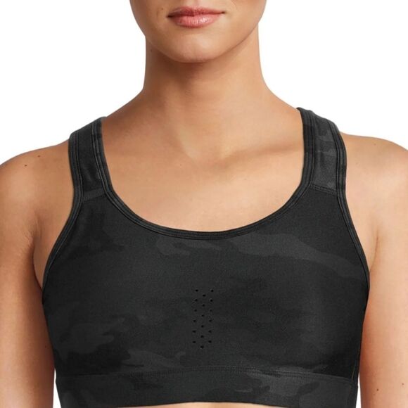 Avia High Impact Bonded Sports Bra- Black Camouflage - Picture 2 of 9